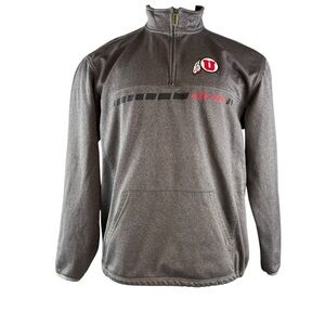 University of Utah Utes Pullover Mens Large Black 1/4 Zip Sweatshirt (480)